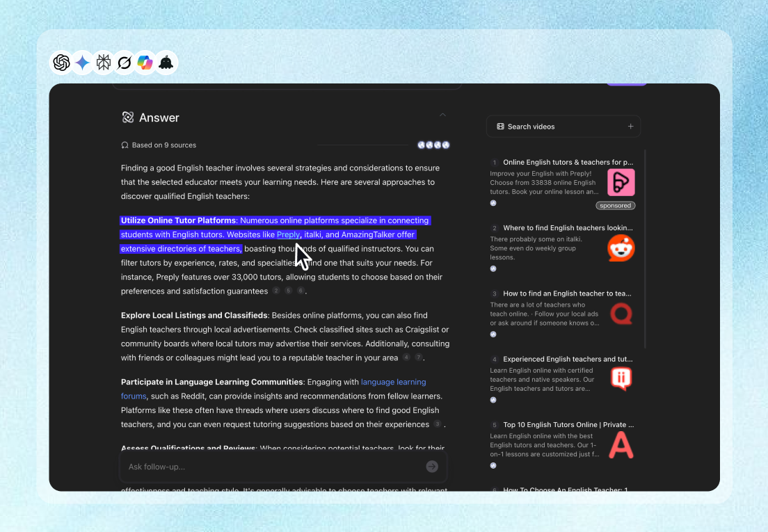Chatbot ad personalization example