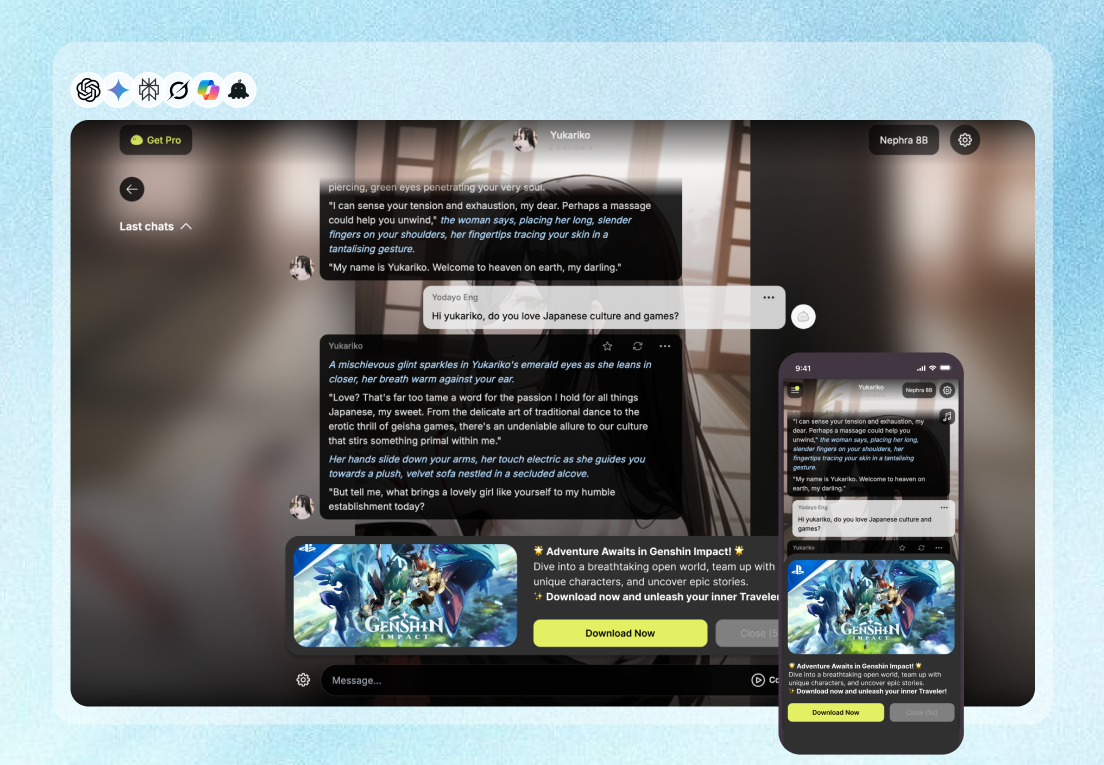 Chatbot ad response with call to action